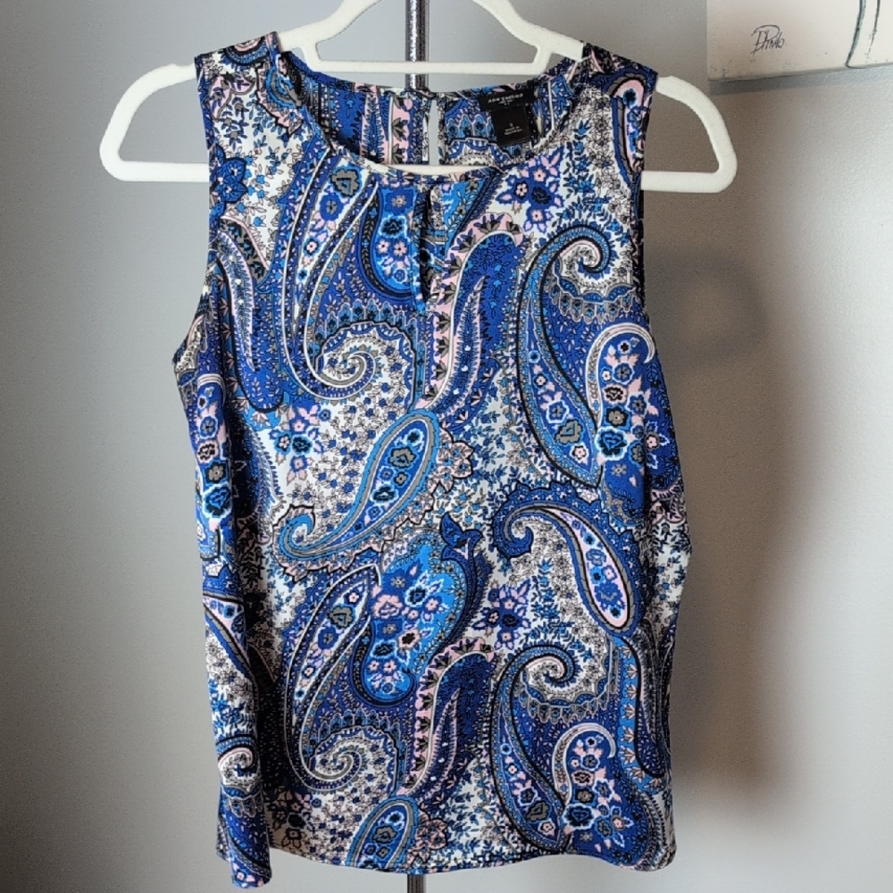 Ann Taylor Paisley Print Sleeveless Top,Sz. Small